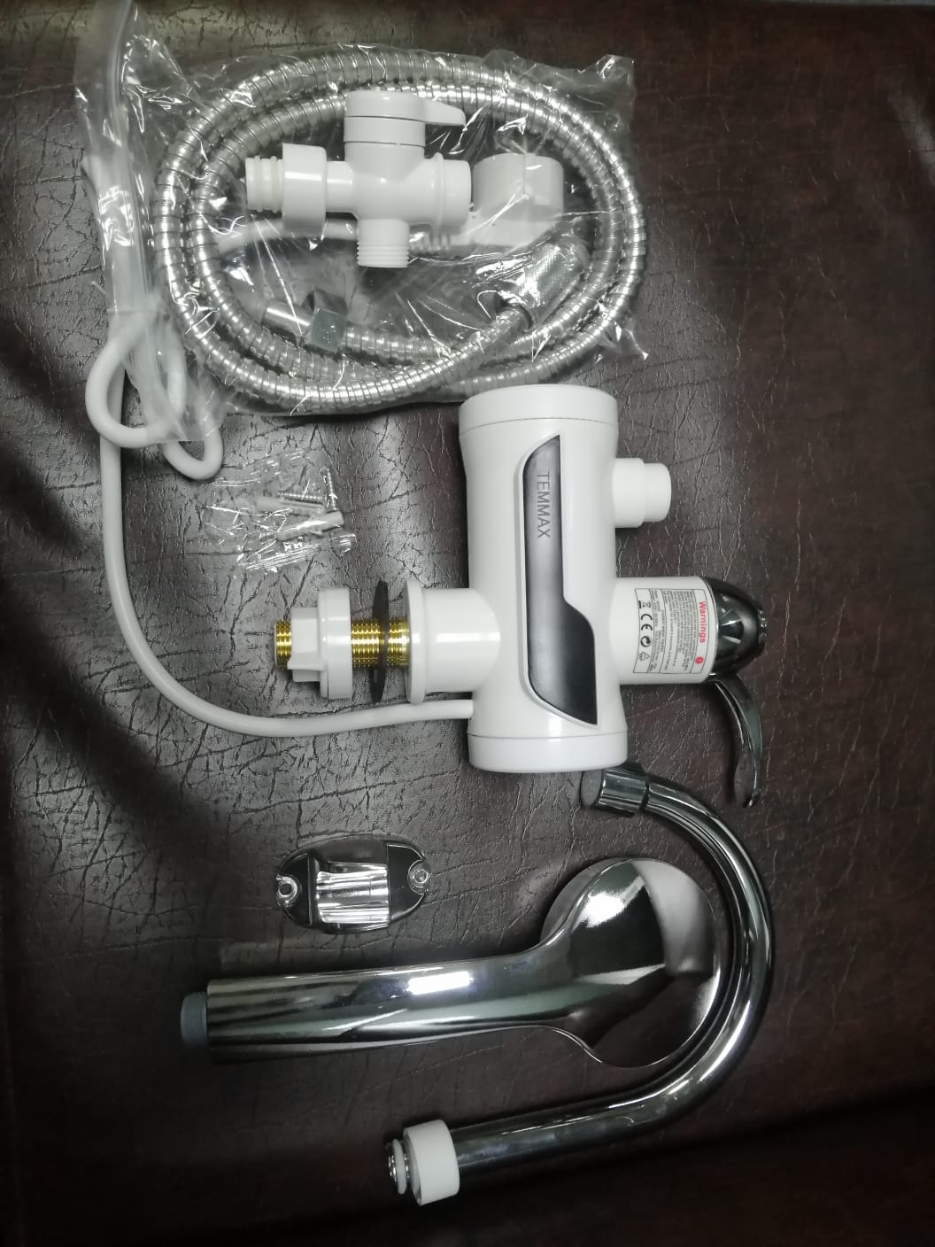 Picture of Instant Thankless Digital Electric Hot Water Tap for any wall Mount with led Display Silver 