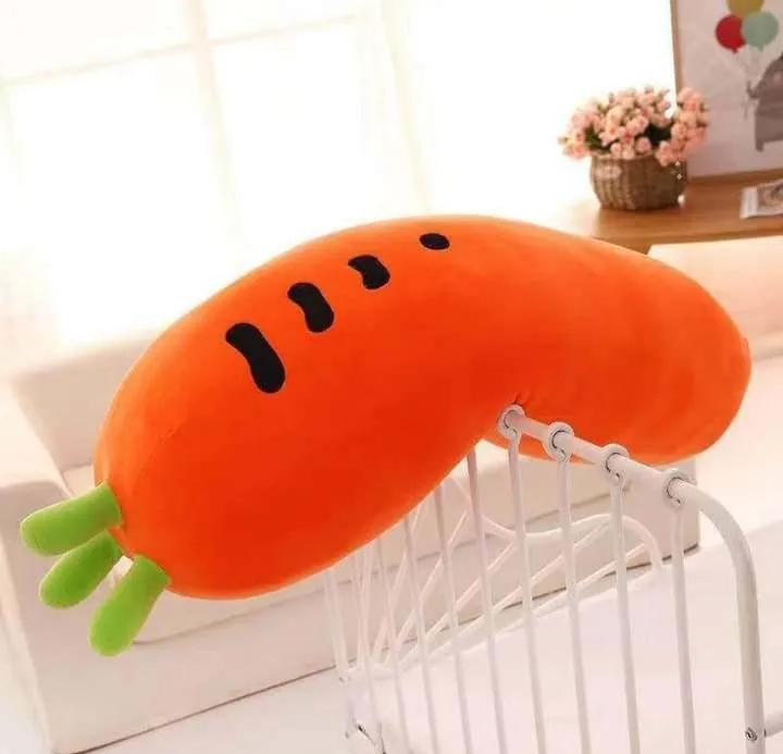 Picture of Decoration Carrot Shaped Soft Stuffed Toy Huggable Long Pillow Orange 