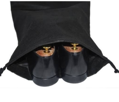 Picture of 2 Pcs Shoe Bags, Drawstring Travel Organizers Bag, Dustproof Multipurpose Drawstring Pouch, Drawstring Shoes Storage Bag, 30cm length Black 