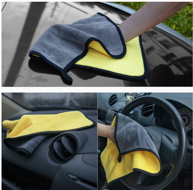Picture of Microfiber Towel Car Microfiber Cloth Wash Towel Microfiber Cleaning Cloth Car Wash Drying Towel Auto Detailing Yellow 