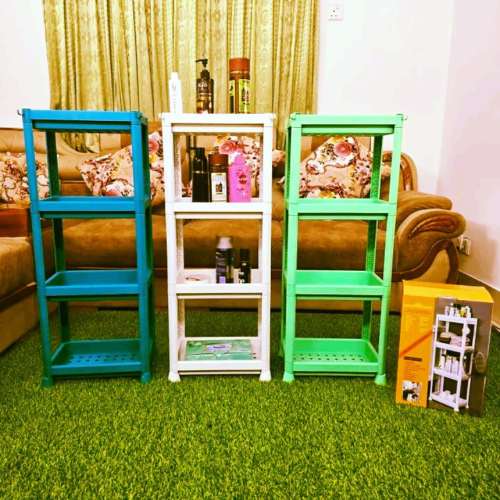 Picture of 4 Tiers Rectangular Storage Rack/Bedroom Bathroom Kitchen Rack Multicolor 