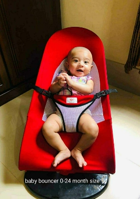 Picture of baby Rocking Chair, Portable baby bouncing  Bed, 4 Adjustment Modes baby Bouncer Chair, baby Resting Snoring Chair, Foldable Sofa Red 