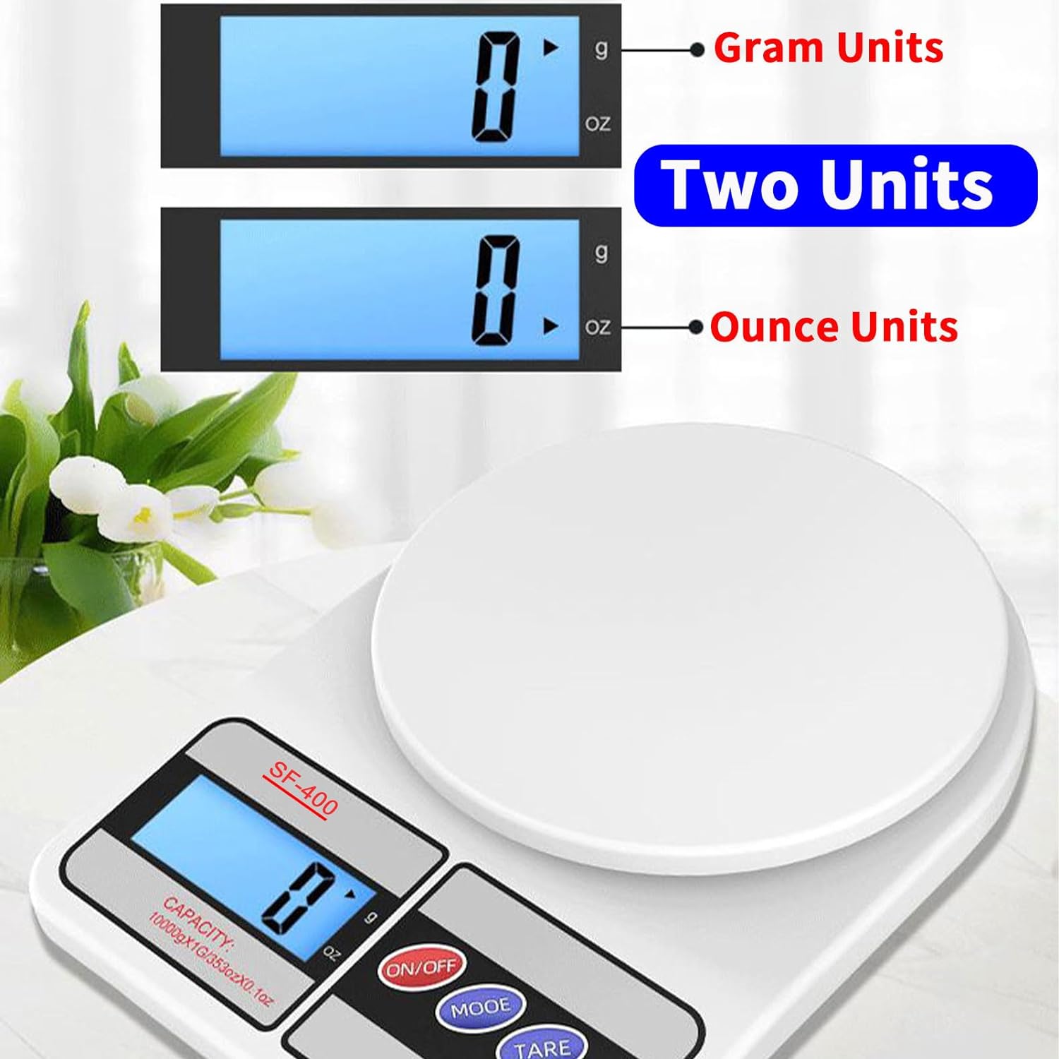 Picture of Kitchen Scale - Measure Tools - Electronic Scale Digital LCD – Weight Machine (10kg/1g) White 