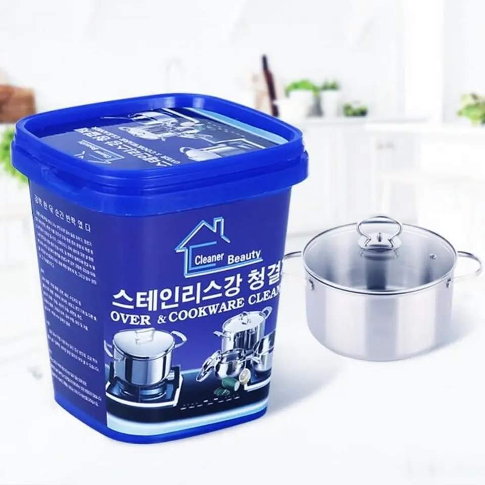 Picture of Stainless Steel Cleaning Paste, Stainless Steel Cleaning Paste Remove Stains Multi-purpose Cleaner, Oven Cookware Cleaner, Powerful Stove Cleaner, Polish Removes Stains Cleaner (500g) Blue 