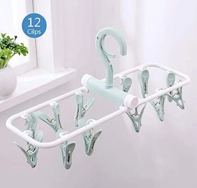 Picture of 12 Sock Clip Multifunctional Sock Drying Clip Cloth Hanger Household Sock Drying Clip Multicolor 
