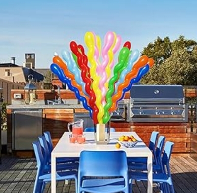Picture of Long Spiral Balloons 20 Pcs Party Supplies Latex Balloons for Party Decoration, Mixed Color Multicolor 
