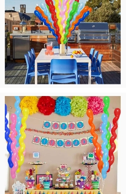 Picture of Long Spiral Balloons 20 Pcs Party Supplies Latex Balloons for Party Decoration, Mixed Color Multicolor 