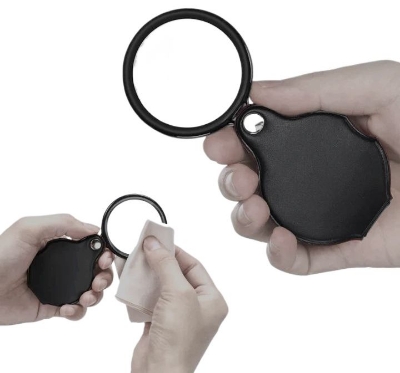 Picture of Portable Mini Pocket Magnifier Folding Magnify Glass with Rotating  