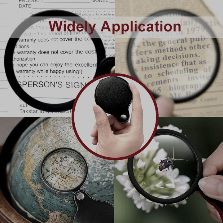 Picture of Portable Mini Pocket Magnifier Folding Magnify Glass with Rotating  