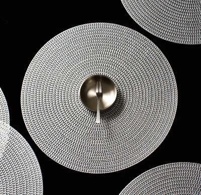 Picture of 1/PCS Round Placemats Modern Restaurant Hollow Table Decoration PVC Meal Mat Anti-hot Dining Tablemats Multicolor 
