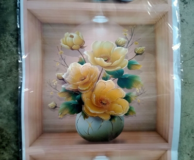 Picture of 3d Wall Stickers 3 Pcs New Deisgns (Random Designs) flower wall stickers For room decore Green 