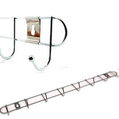 Picture of 6 Pin Hook Stainless Steel Bathroom Cloth Hooks / Hanger / Key Holder / Door Wall Robe Hooks Rail for Hanging Keys, Silver 