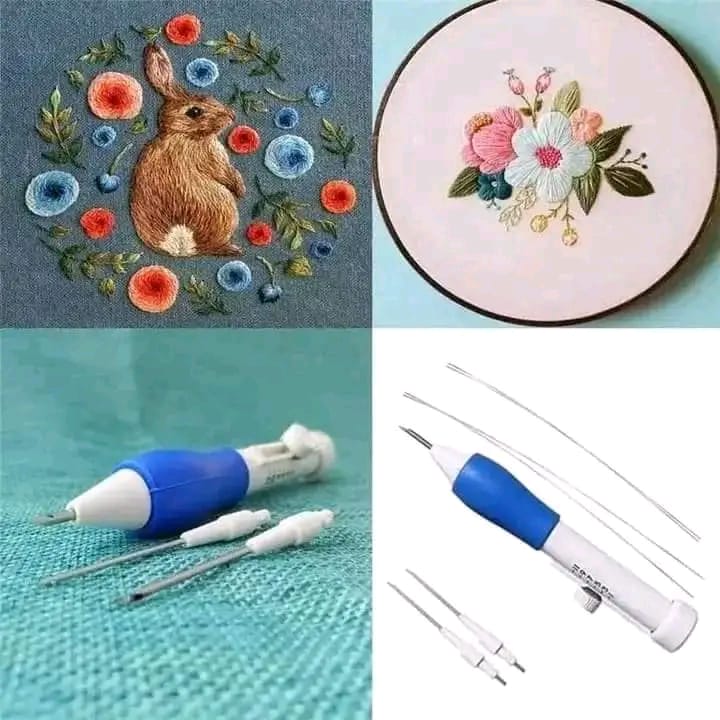 Picture of Magic Embroidery Needle Pen Weaving Tool Knitting DIY Sewing Tools White 