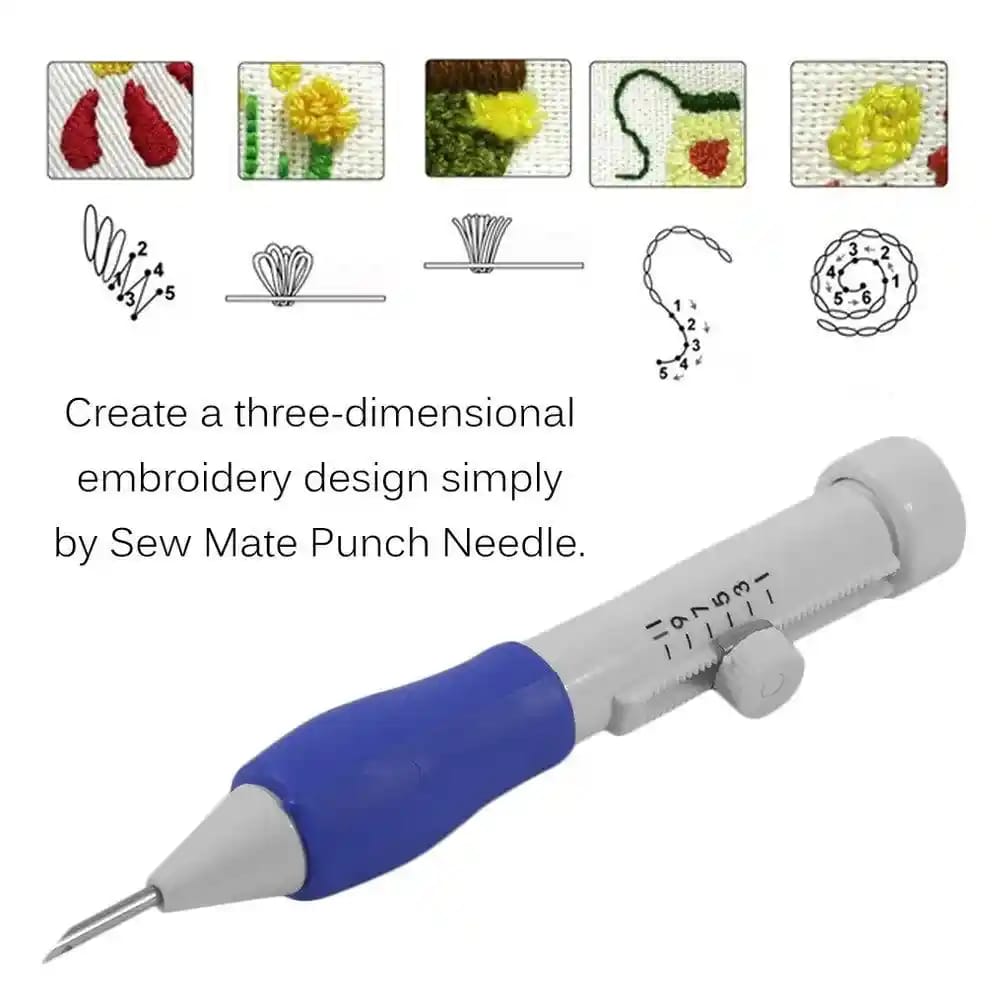 Picture of Magic Embroidery Needle Pen Weaving Tool Knitting DIY Sewing Tools White 