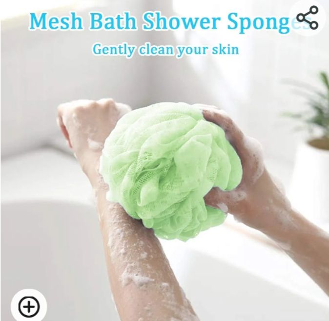 Picture of 2 Pcs bath Puff Loofah Flower Bath Shower Wash Sponge Sponges,Soft Bath Puffs for Body Wash,Bathing Loofahs Random Colors Multicolor 