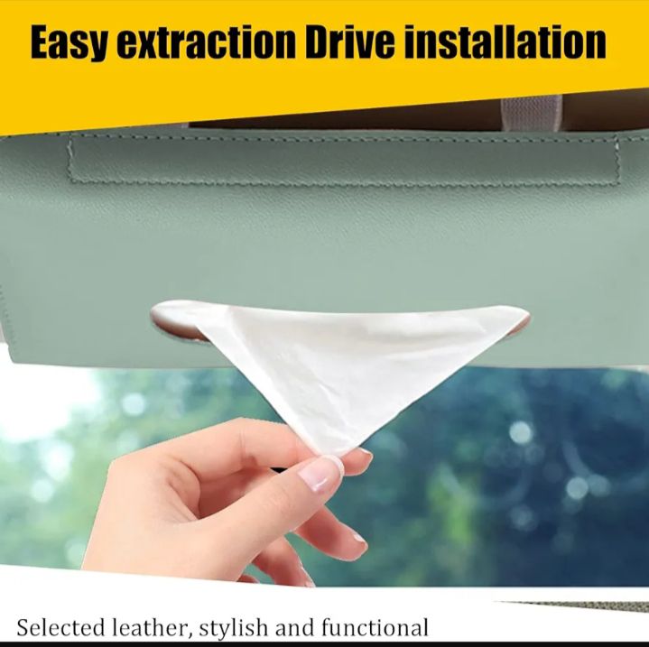 Picture of Car Sun Visor Decoration Napkin Box Storage Case Multicolor 