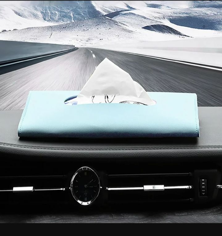 Picture of Car Sun Visor Decoration Napkin Box Storage Case Multicolor 