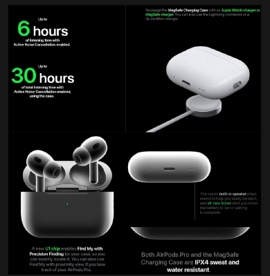 Picture of AirPods Pro 2nd gen premium Black Edition Dubai wireless