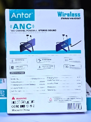 Picture of 200H Neckband Antor Luxury Wireless Earphone Bluetooth 5.4 Voice Change magnetic On/Off Type C port