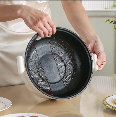 Picture of Electric Cooking Pot 4.5L Multi-Functional Electric Cooking Pot with Steamer - Non-Stick Hot Pot for Rice, Noodles, Soup and Steaming"