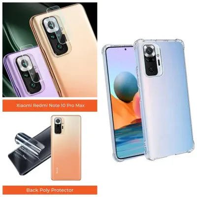 Picture of for redmi note 10 pro / note 10 pro max (3-in-1) combo pack (back cover+camera lens protector+back poly)