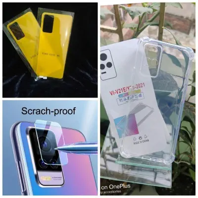 Picture of for vivo v21e (3-in-1) combo pack (back cover +camera lens protector+back poly)