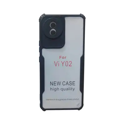 Picture of Vivo Y02 Edge - Durable and Very Reliable - Reinforced Clear Hybrid Case Transparent Shockproof CoverPhone