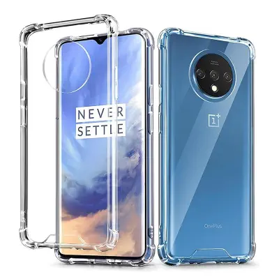 Picture of One Plus 7T Back Cover Transparent Soft Bumper Clear 6D Silicon Jelly Back Case HD Imported