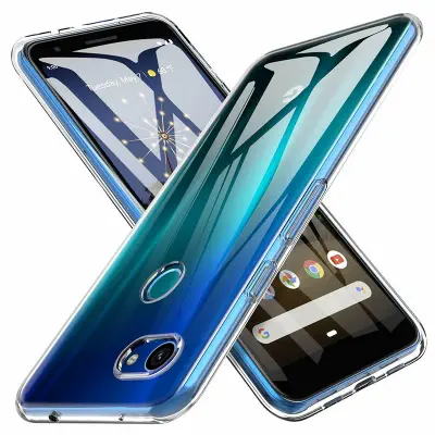 Picture of Google Pixel 3A  Premium Silicone Case Crystal Clear Soft TPU Ultra-Thin Transparent Flexible Protective Mobile Phone Back Cover