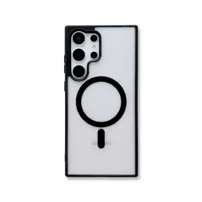 Picture of Samsung Galaxy MagSafe Compatible Shockproof Transparent Slim Fit Wireless Charging supported Frosted Border Phone Back Case Mobile Cover (Samsung Models -  samsung s21 ultra Samsung S23 ultra Samsung 22 Ultra samsung s24 ultra