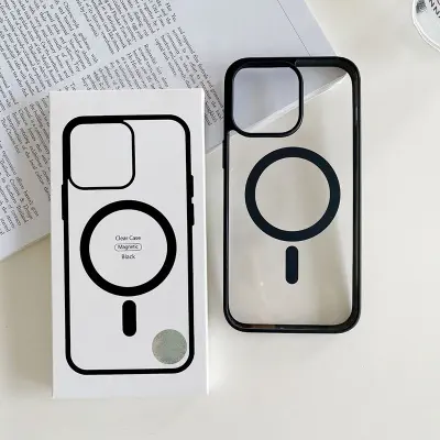 Picture of Apple iPhone Magnetic Magsafe Cover Casing back Cover - Iphone Models ( Black ) - Iphone x xs Xs Max 11 12 13 14 15 Pro max