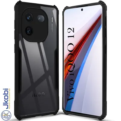Picture of Back Cover Case for Vivo iQOO 12 (Shockproof with Polycarbonate Clear Panel | Professional Black)