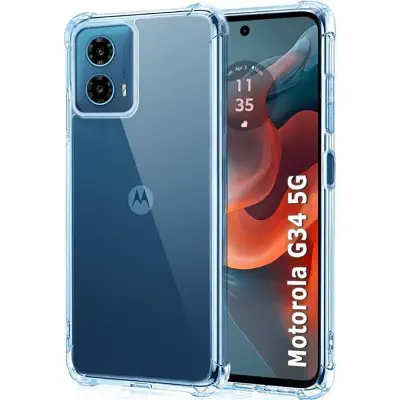 Picture of For Motorola G34 Flexible Clear Transparent Soft TPU Back Case Cover