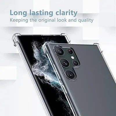 Picture of Samsung Galaxy S23 Ultra Soft TPU Clear Transparent Shockproof Airbag Back Cover Case