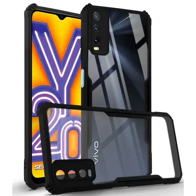 Picture of Transparent Shockproof Back Cover with Camera Protection for Vivo Y20, Y20i, Y12A, Y12s, Y20G - Long-Lasting and Usable Back Cover Solution