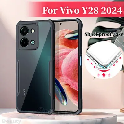 Picture of Vivo Y28 4G Xundd Protective Airbag Bumper Transparent Back Side Clear Phone Case For vivo Y28 Back Cover