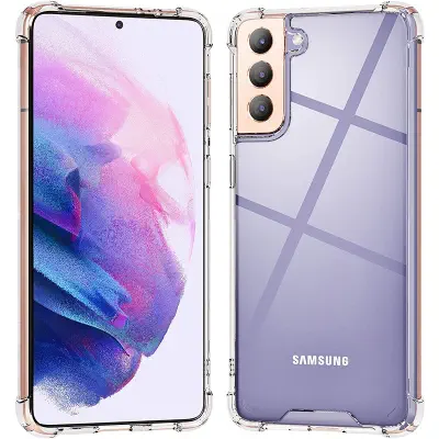 Picture of Samsung Galaxy S21 5G Camera Protection Premium Silicone Case Crystal Clear Soft TPU Ultra-Thin Transparent Flexible Protective Mobile Phone Back Cover