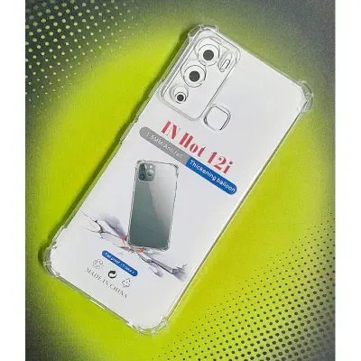 Picture of For Infinix Hot 12i Transparent Silica Gel Matte ShockProof Slim Thin Back Cover Phone Case With Bumper case