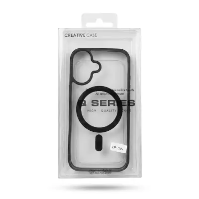 Picture of FOR IPHONE 16 / 16 PRO / 16 PRO MAX MagSafe Compatible Shockproof Transparent Slim Fit Wireless Charging supported Frosted Border Phone Back Case Mobile Cover