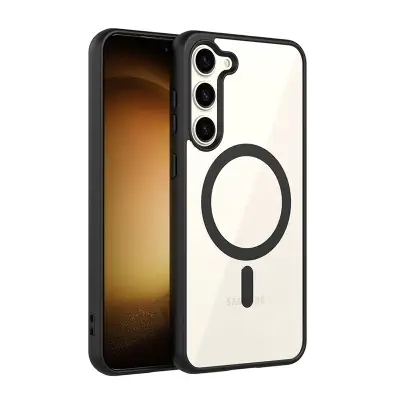 Picture of Samsung Galaxy MagSafe Compatible Shockproof Transparent Slim Fit Wireless Charging supported Frosted Border Phone Back Case Mobile Cover (Samsung Models - Samsung S22