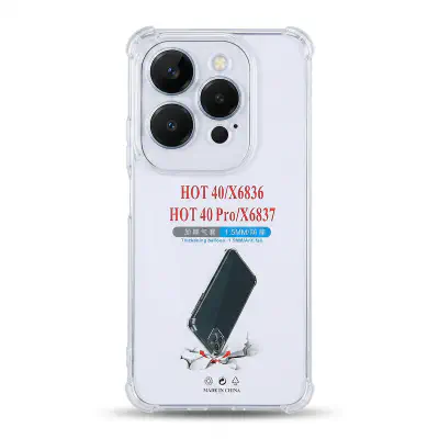 Picture of For Infinix Hot 40 / Infinix Hot 40 Pro/Tecno Spark 20 Pro Rock Transparent Shockproof TPU+PC Anti-Fall Slim Case Phone Back Cover