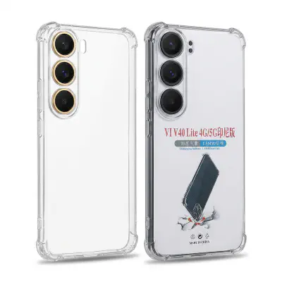 Picture of Official Silicone Soft Case Vivo V40lite 4g/5g /Vivo Y300 5g | 360 Degree Protection | Shock Proof Design | Transparent Back Cover for Vivo V40 lite 5g/ Vivo Y300 5G (PC & TPU, Transparent Bumper) VivoV40lite