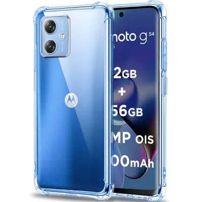 Picture of For Motorola Moto G54 5G Reinforced Shockproof Cushion Back Clear Hybrid Transparent Sof Tpu Back Cover For Motorola Moto G54 5G Phone Case