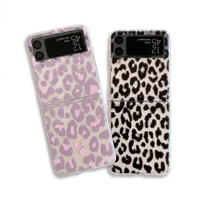 Picture of Slim Case Samsung Galaxy Z Flip 6, Z Flip 4 Z Flip 3, Z Flip 5 Premium Thin Transparent Leopard Hard PC with Non-Slip Grip Protective Phone Cover for Z Flip4 5G