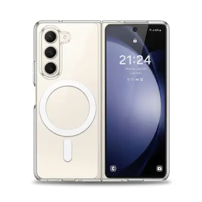 Picture of Casing For Samsung Galaxy Z Fold 6 5 4 3 5G 2024 Case Transparent Magnetic Soft Cover For ZFold Fold6 Fold5 Fold4 Fold3 ZFold6 ZFold5 ZFold4 FIOD Shockproof Back Cases