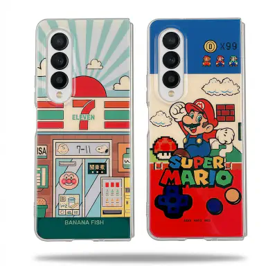 Picture of For Samsung Galaxy Z Fold 6 Z Fold 5 Z Fold 4 Z Fold 3 Fashion IMD Blu-ray Cartoon Super Mario Trendy Creative Personalized Folding Phone Case