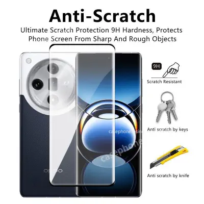 Picture of For OPPO Find X7 Ultra X7Ultra FindX7 X6 X5 X3 Pro 5G 2024 Curved Screen Protector Full Cover Tempered HD Clear View Film Protective Glass Anti Scratch 9H Hardness Anti Scratch