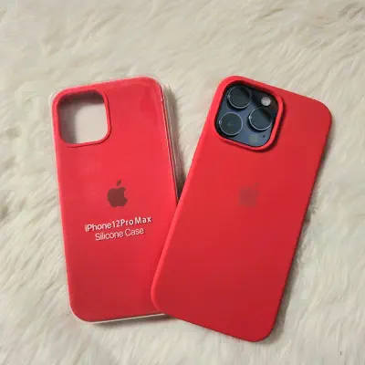 Picture of for  IPhone 12 Pro Max Luxury Silicone Protect Back Cover Soft Case[Red Colour]