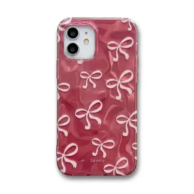 Picture of Korean Simple Luxury Laser Water Ripple Bow Case for iphone 16 pro max