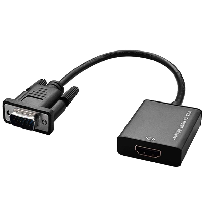 Picture of Vga To Hdmi Converter PREMIUM QUALITY VGA to HDMI Adapter 1080P VGA Male to HDMI Female Converter for Laptop HDTV Monitor Video 1080P VGA to HDMI Converter Adapter with Audio and USB 5v. Power Cable